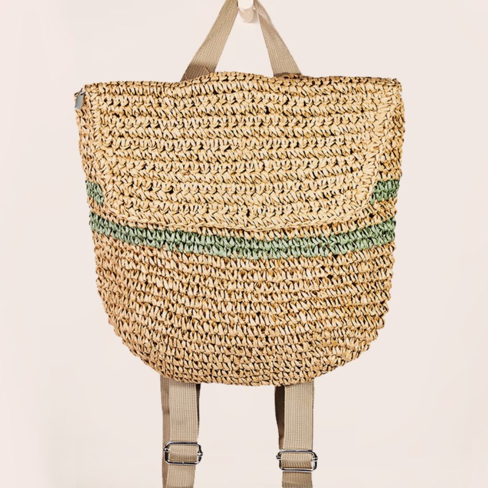 NWT Pacific Coast Striped Raffia Retreat Backpack - Picture 2 of 9